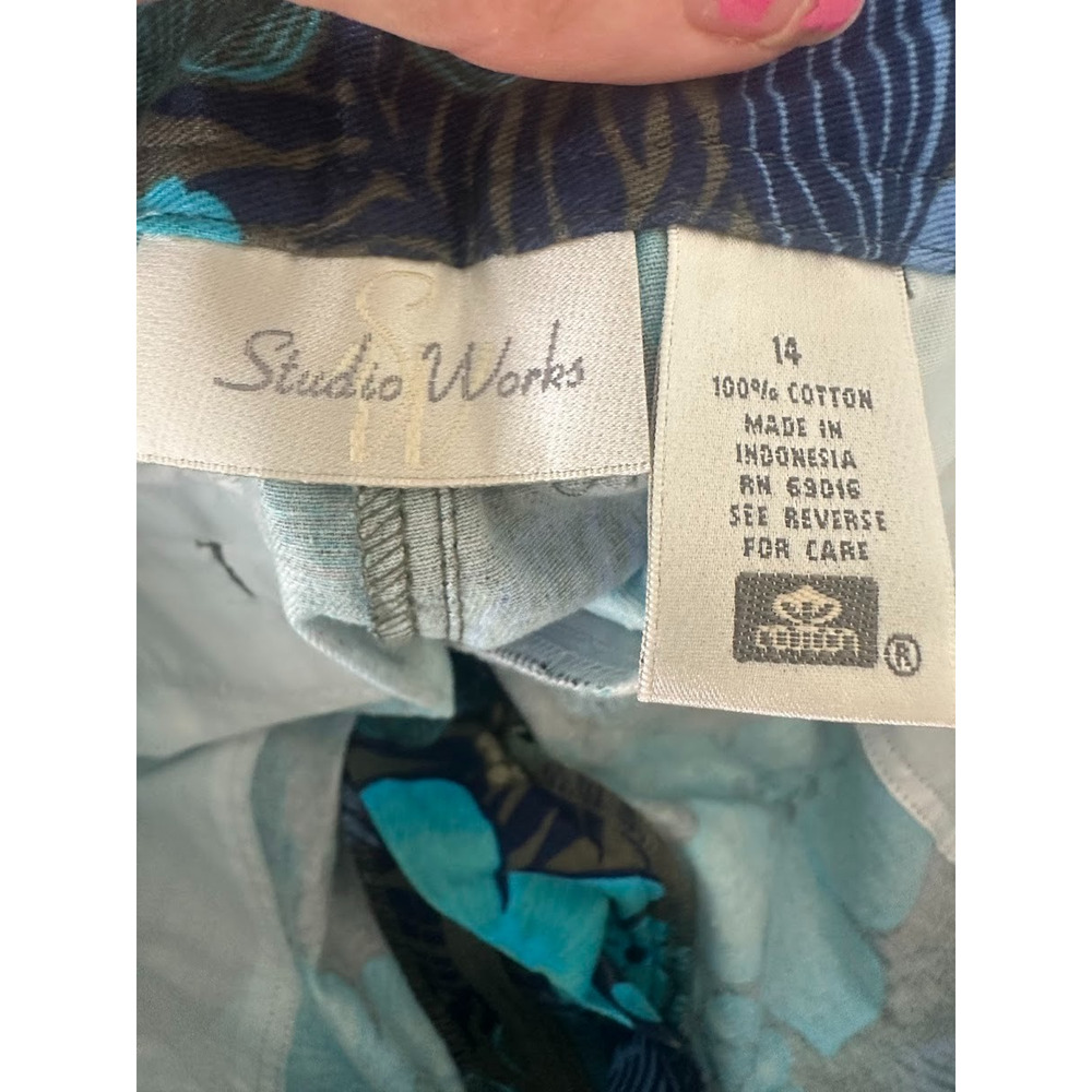 Studio Works Womens 14 Shorts Tropical Resort Floral Cruise‎ Vacation Travel 7" - Picture 6 of 8